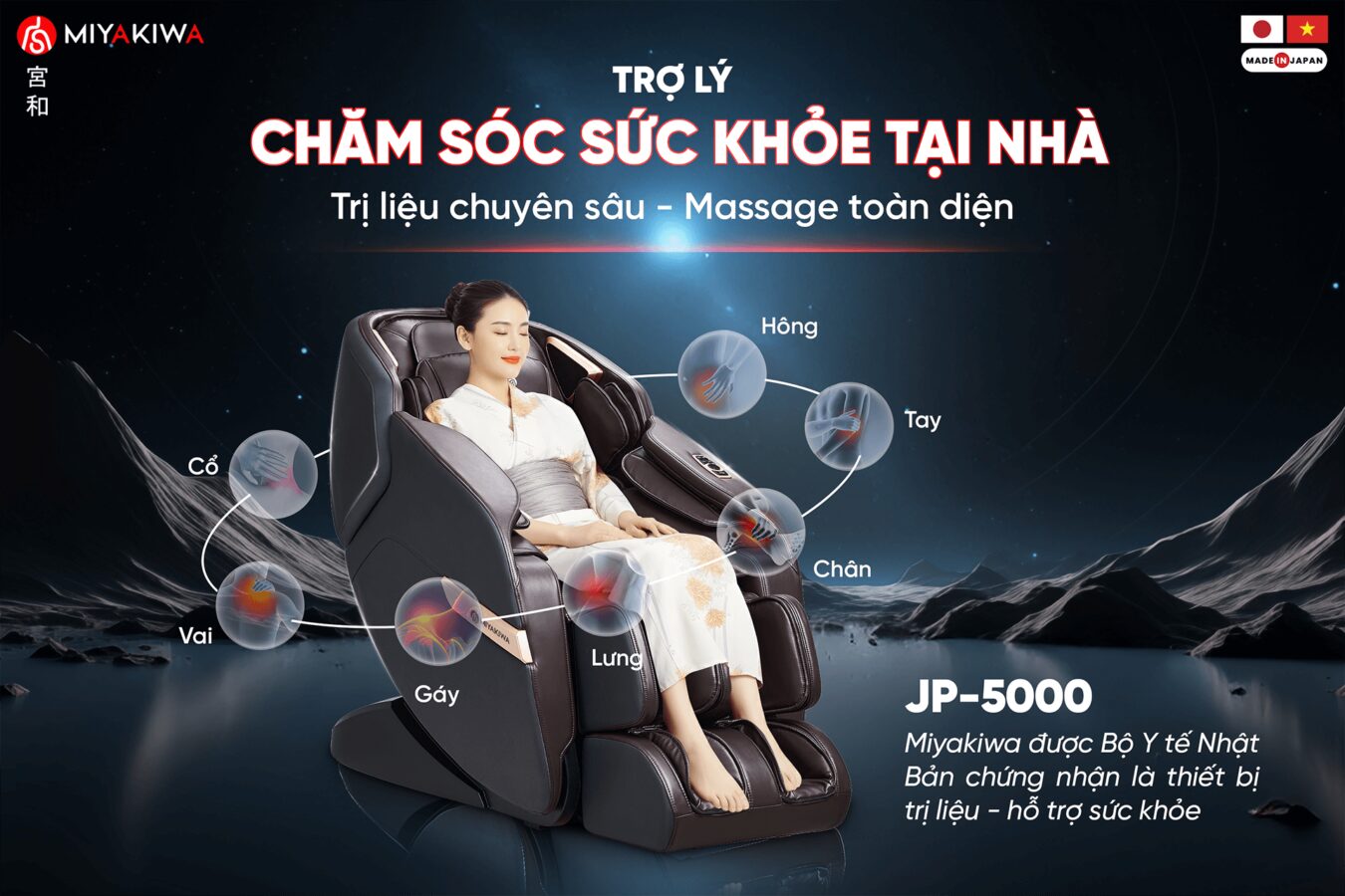 ghế massage miyakiwa JP5000 nhập khẩu nhật bản